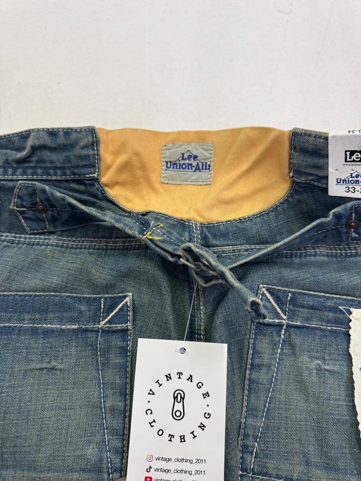 Lee Union Alls Brick Buckle W33 L34 cargo con martingala nuovo deadstock