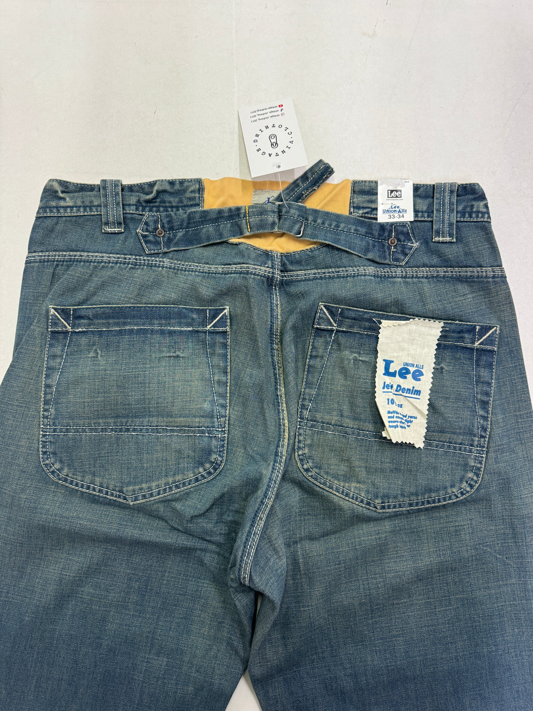 Lee Union Alls Brick Buckle W33 L34 cargo con martingala nuovo deadstock