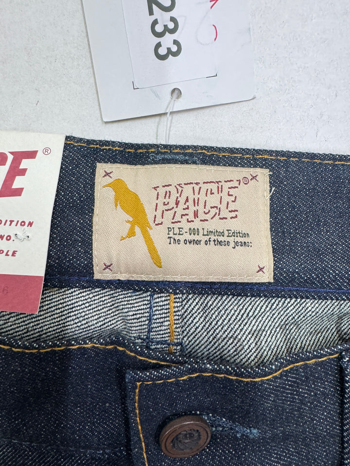Pace Limited Edition W33 L36 cimosa, martingala e rivetti jeans nuovo Deadstock red line selvedge