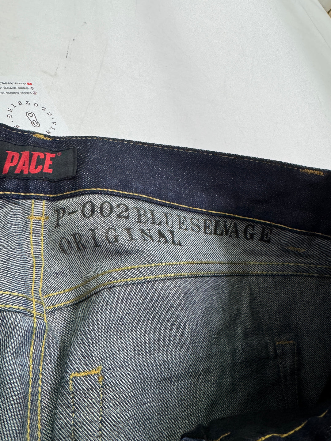 Pace Limited Edition W33 L34 cimosa jeans nuovo Deadstock red line selvedge