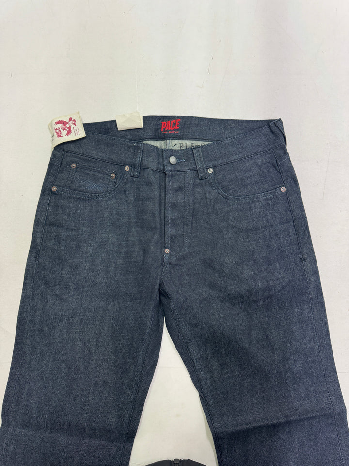 Pace limited Edition W34 L34 cimosa jeans nuovo Deadstock red line selvedge rivets