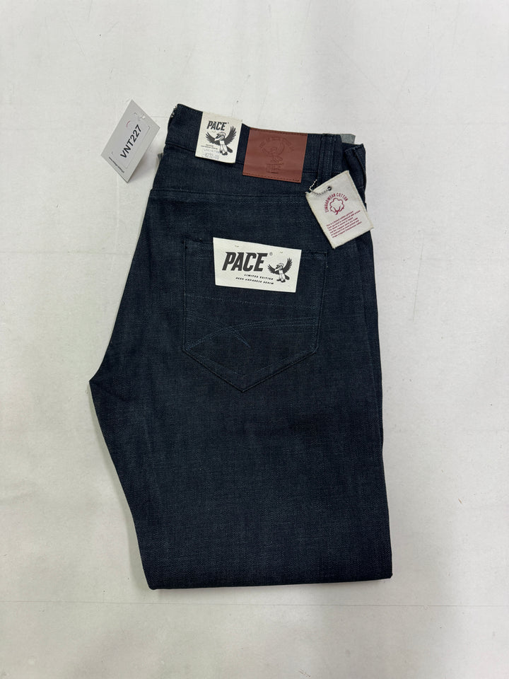 Pace limited Edition W34 L34 cimosa jeans nuovo Deadstock red line selvedge rivets
