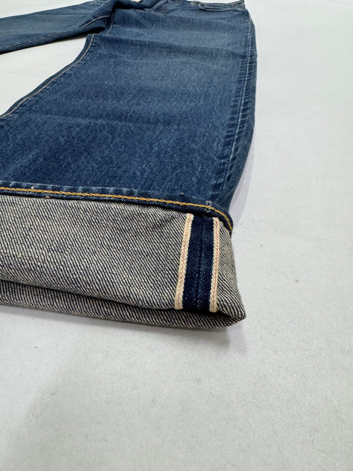Duffer W32 cimosa e rivetti jeans nuovo Deadstock red line selvedge