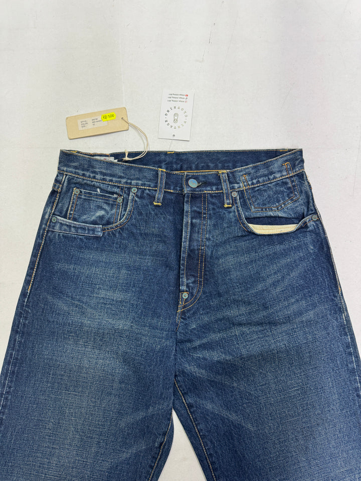 Duffer W32 cimosa e rivetti jeans nuovo Deadstock red line selvedge