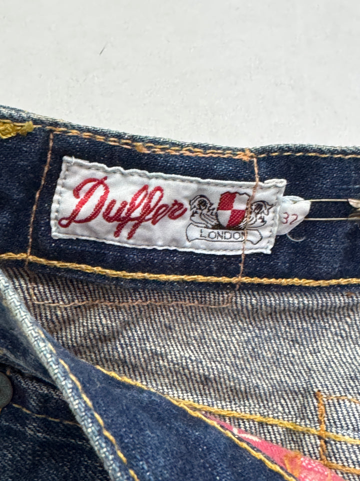 Duffer W32 cimosa e rivetti jeans nuovo Deadstock red line selvedge