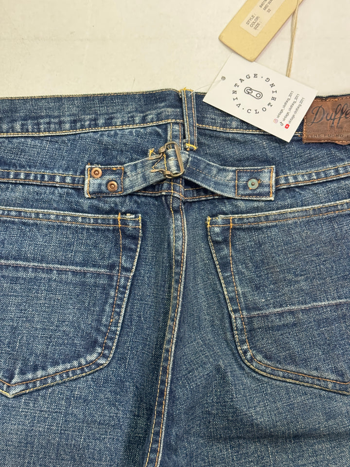 Duffer W32 cimosa e rivetti jeans nuovo Deadstock red line selvedge