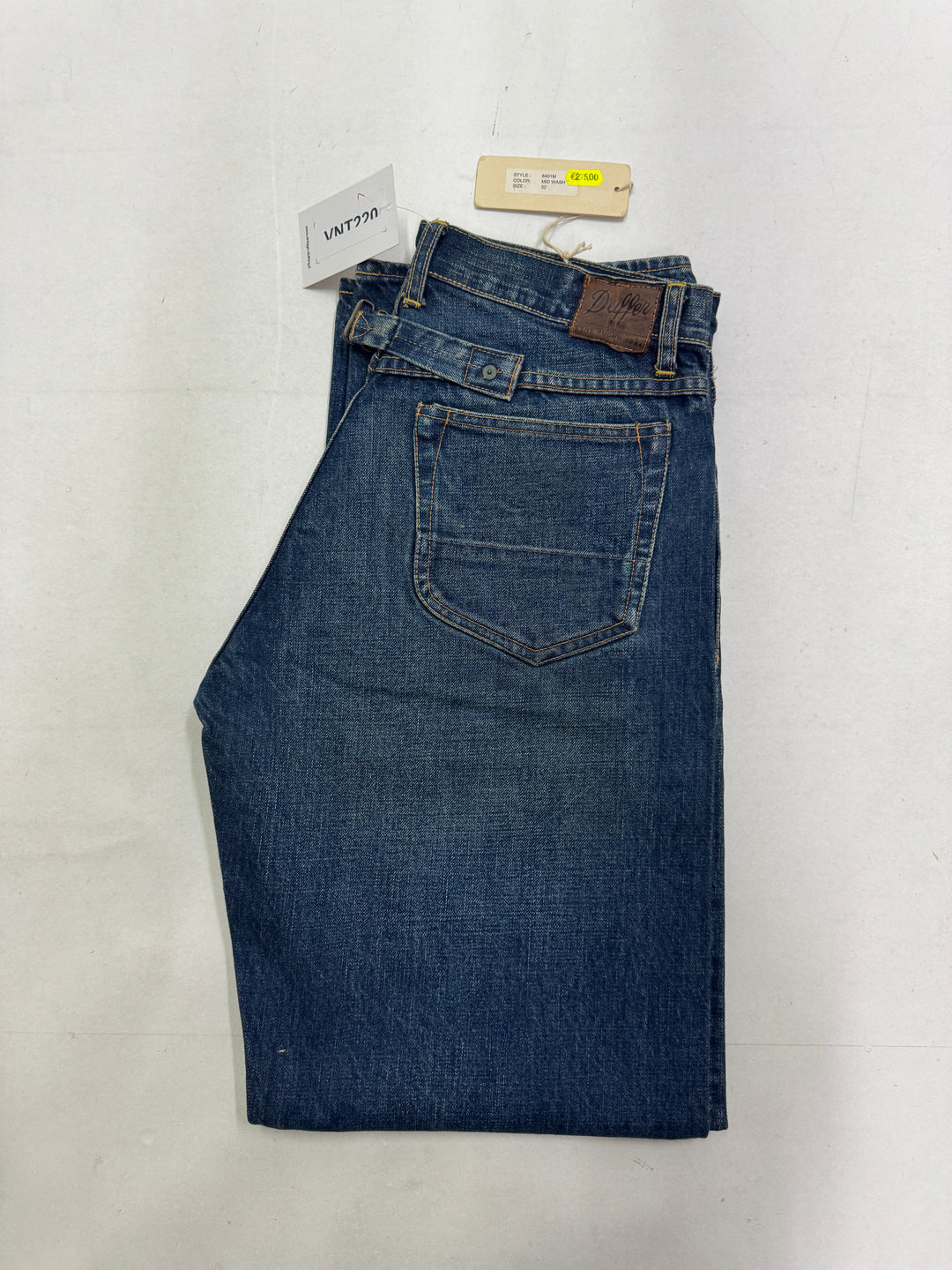 Duffer W32 cimosa e rivetti jeans nuovo Deadstock red line selvedge