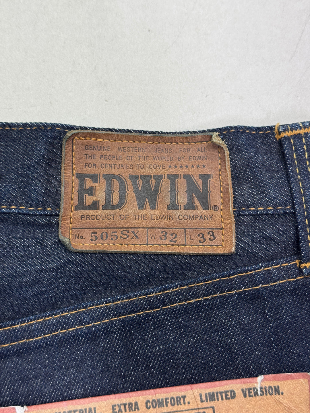 Edwin Special X Model W32 L33 cimosa jeans nuovo Deadstock red line