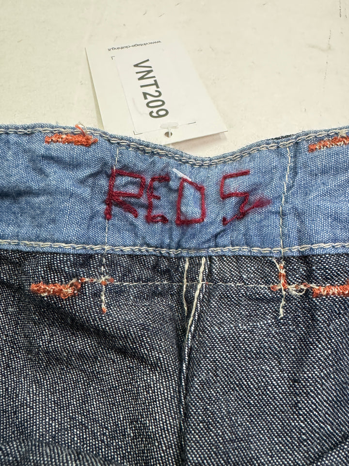 Reds work W30 martingala indigo jeans vintage nuovo Deadstock