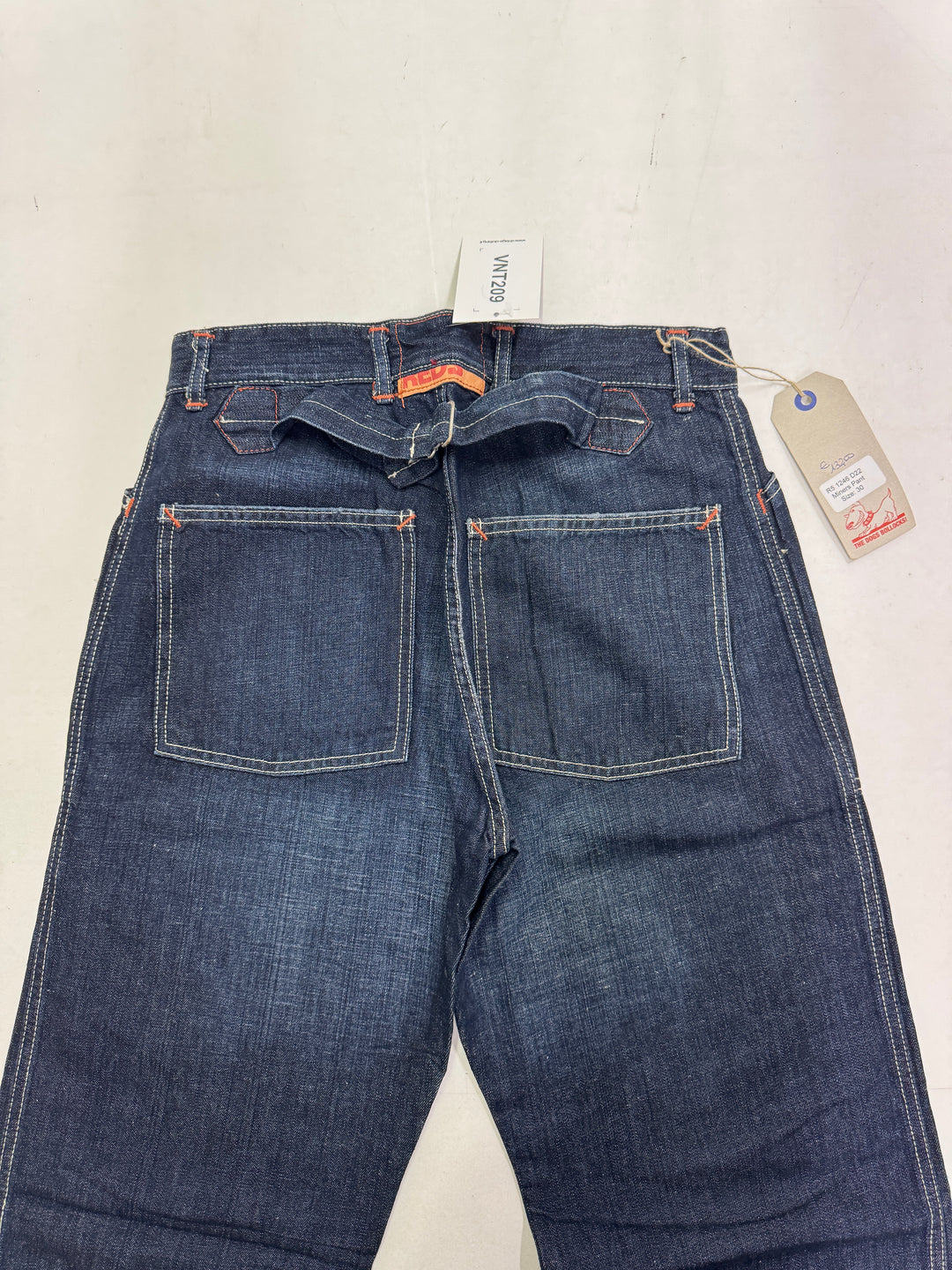 Reds work W30 martingala indigo jeans vintage nuovo Deadstock