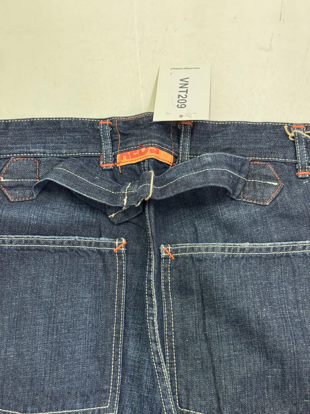 Reds work W30 martingala indigo jeans vintage nuovo Deadstock