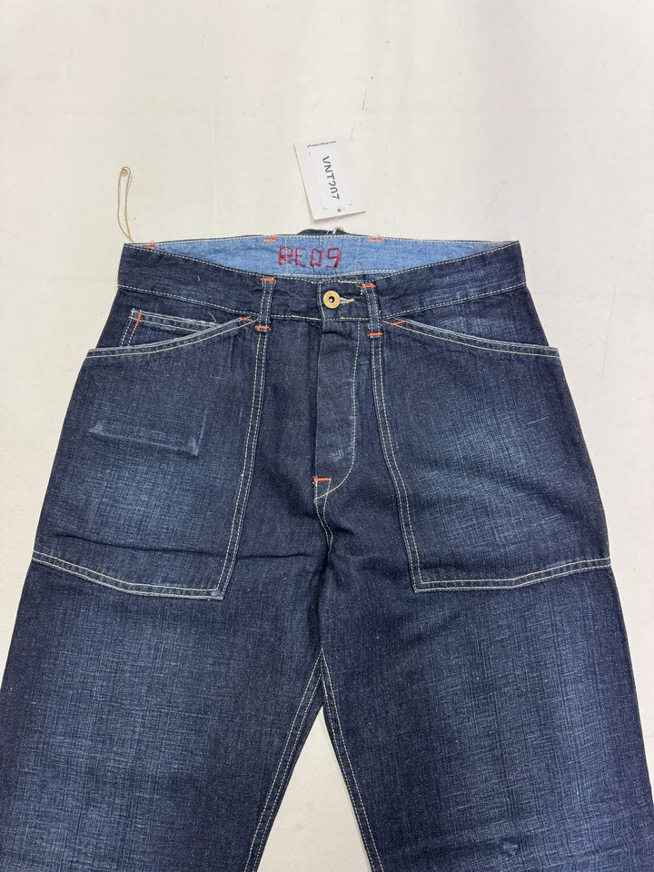 Reds work W30 martingala indigo jeans vintage nuovo Deadstock