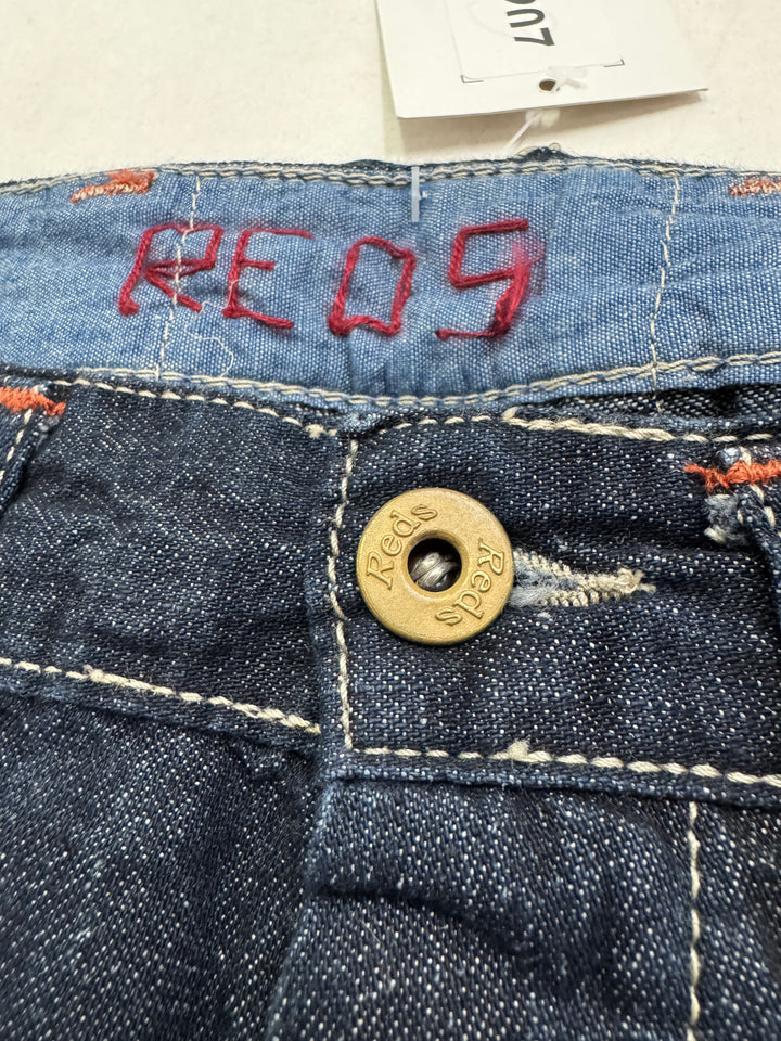 Reds work W30 martingala indigo jeans vintage nuovo Deadstock