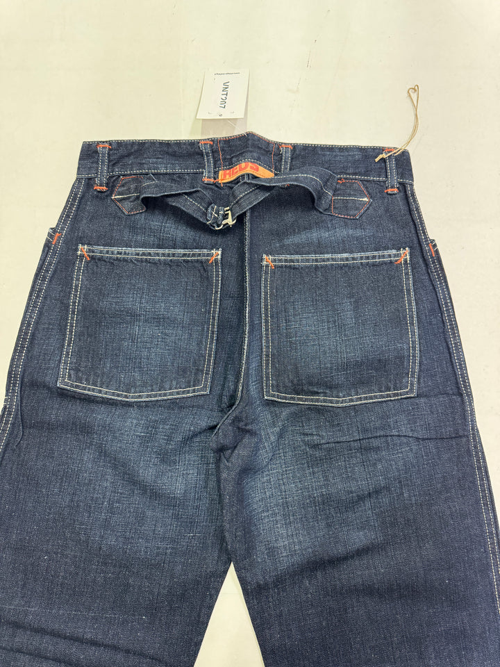 Reds work W30 martingala indigo jeans vintage nuovo Deadstock