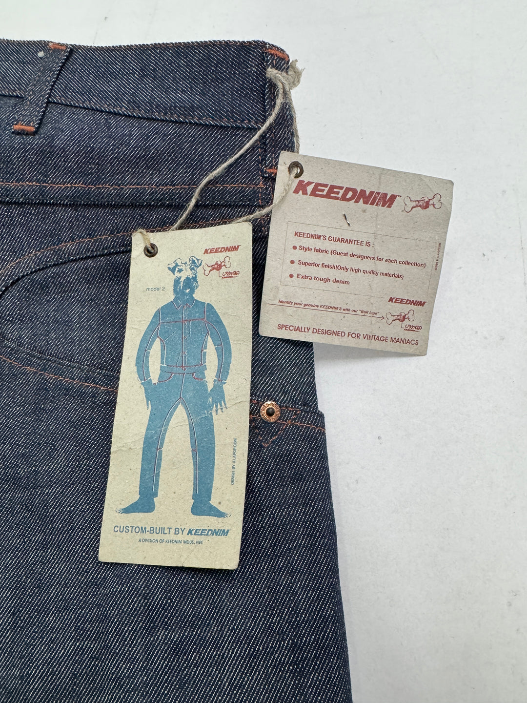 Keednim rivets jeans W33 vintage nuovo Deadstock