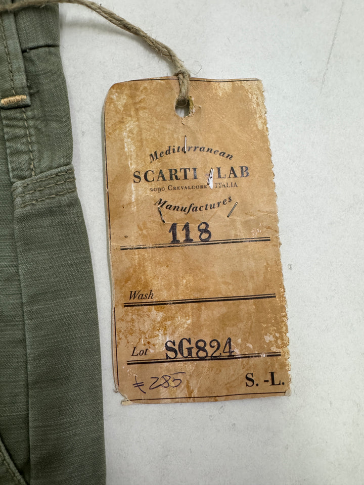 Scarti-Lab 118 W31 jeans chino pants verde militare nuovo con cartellino Deadstock