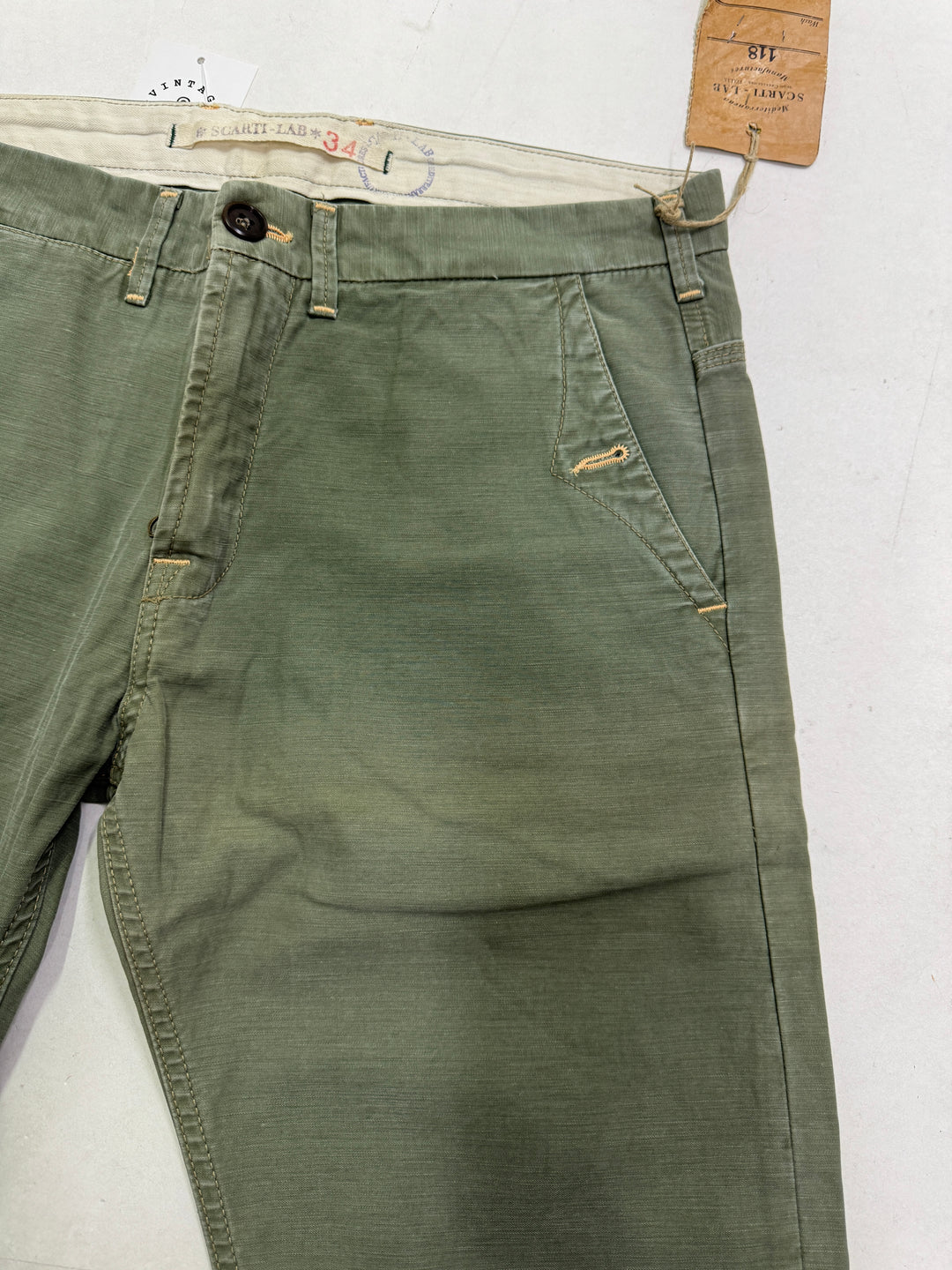 Scarti-Lab 118 W34 chino pant jeans nuovo con cartellino Deadstock