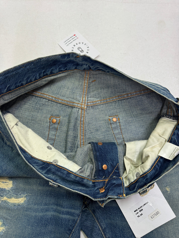 Dubble Ware DW W34 cimosa limited edition jeans nuovo Deadstock red line