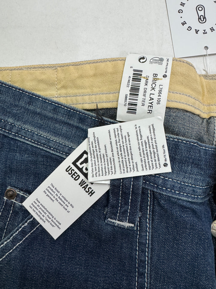 Lee Union Alls Brick Layer W29 L34 cargo nuovo deadstock
