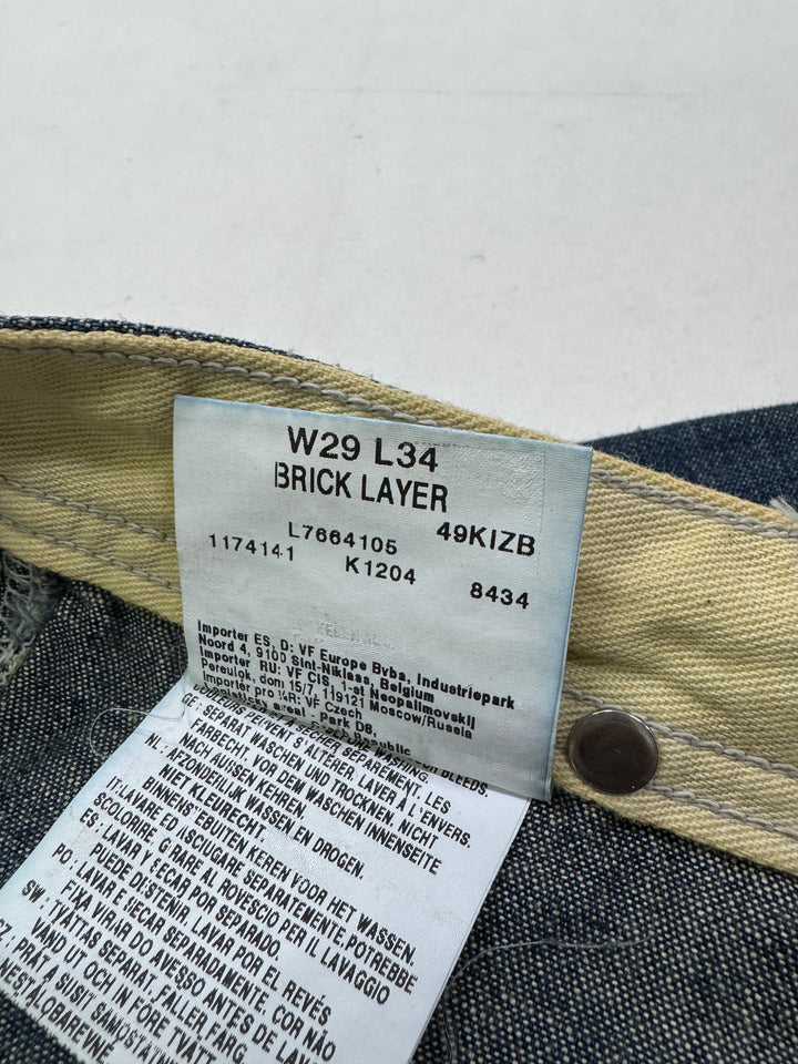 Lee Union Alls Brick Layer W29 L34 cargo nuovo deadstock