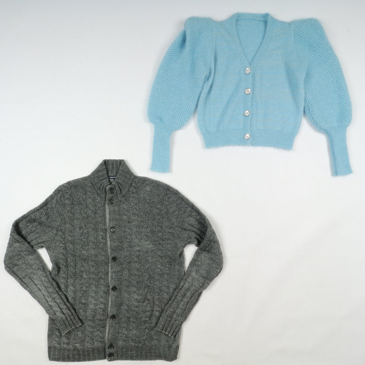 Cardigan vintage in lana box da 23 pz uomo e donna colorati