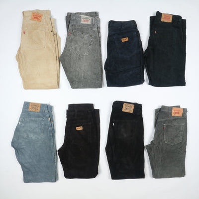 Levi's, Lee e Wrangler pantaloni vintage in velluto lotto stock da 33 paia corduroy