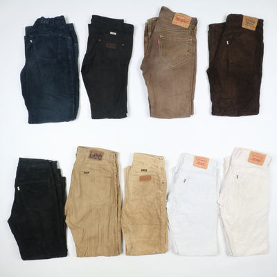 Levi's, Lee e Wrangler pantaloni vintage in velluto lotto stock da 33 paia corduroy