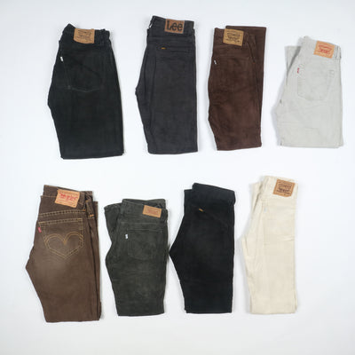 Levi's, Lee e Wrangler pantaloni vintage in velluto lotto stock da 33 paia corduroy