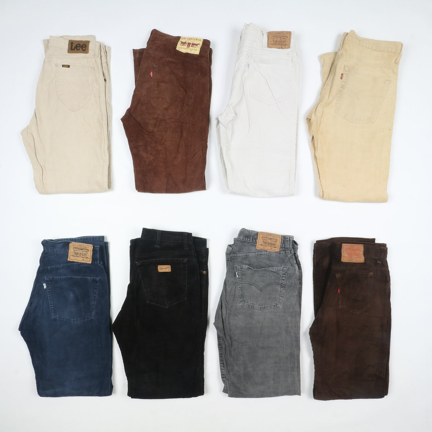 Carrera e Rifle pantaloni vintage in velluto lotto stock da 33 paia corduroy