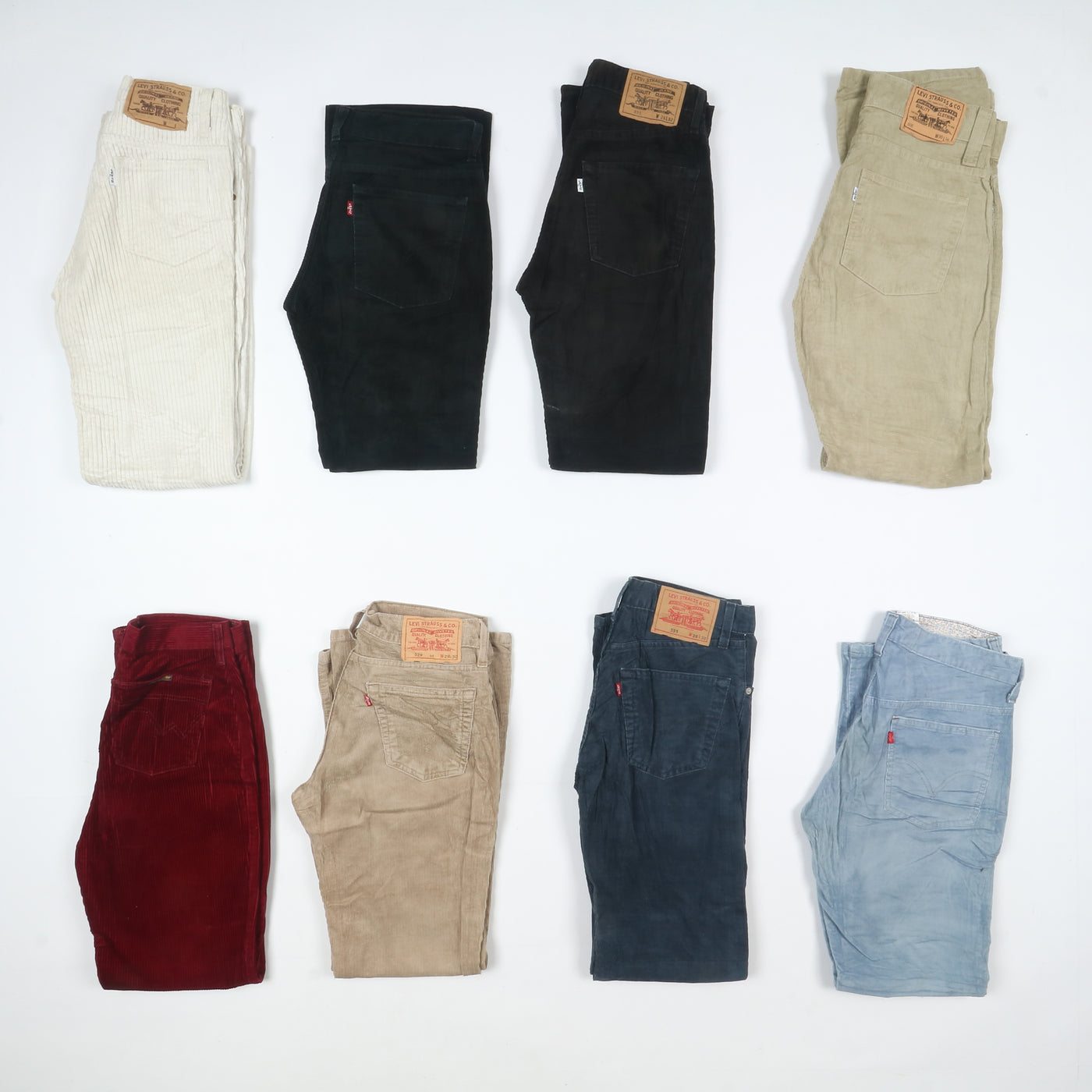 Carrera e Rifle pantaloni vintage in velluto lotto stock da 33 paia corduroy