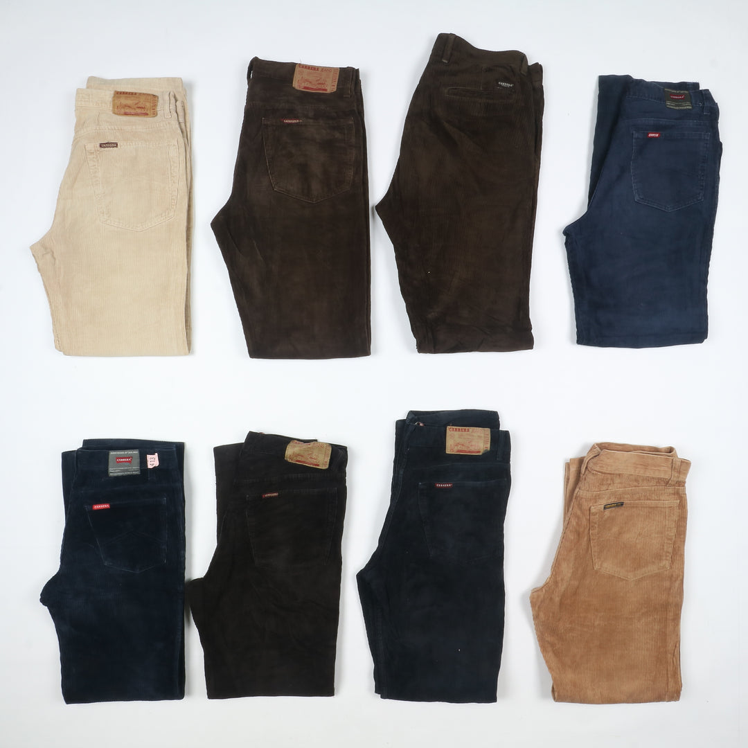 Carrera e Rifle pantaloni vintage in velluto lotto stock da 35 paia corduroy