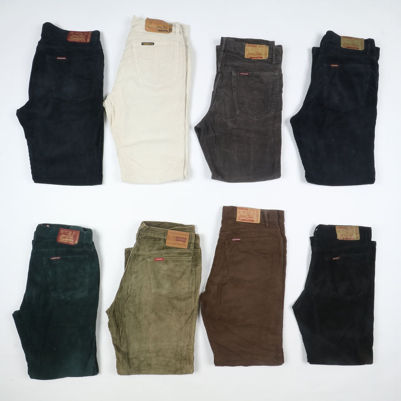 Carrera e Rifle pantaloni vintage in velluto lotto stock da 35 paia corduroy