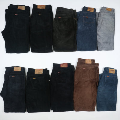 Carrera e Rifle pantaloni vintage in velluto lotto stock da 35 paia corduroy