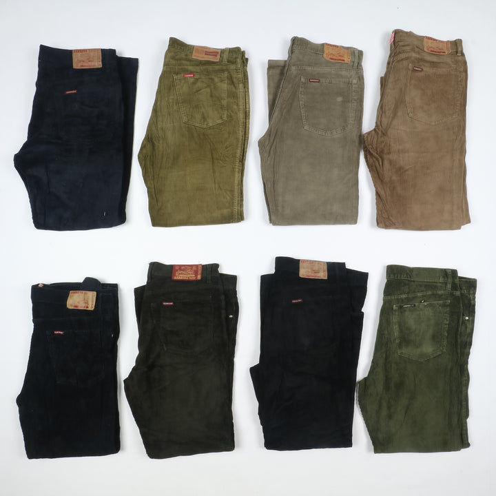 Carrera e Rifle pantaloni vintage in velluto lotto stock da 35 paia corduroy