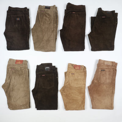 Carrera e Rifle pantaloni vintage in velluto lotto stock da 35 paia corduroy