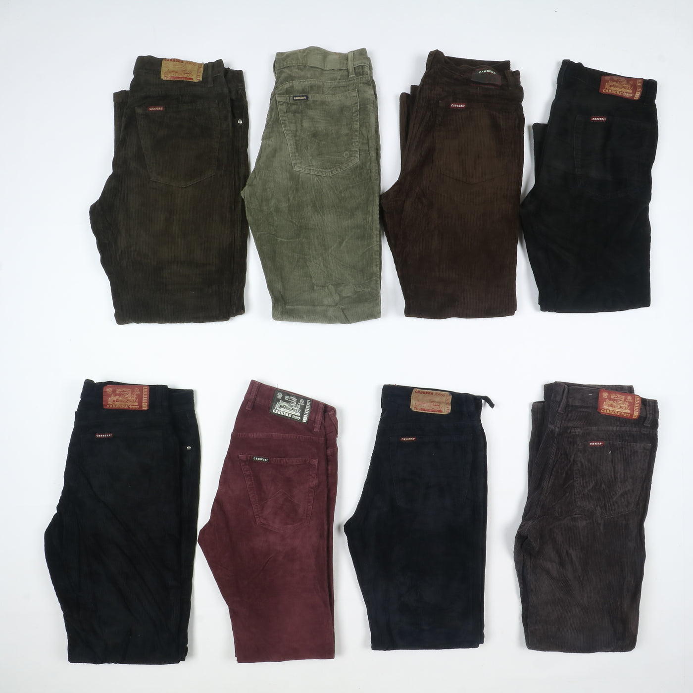 Carrera e Rifle pantaloni vintage in velluto lotto stock da 35 paia corduroy
