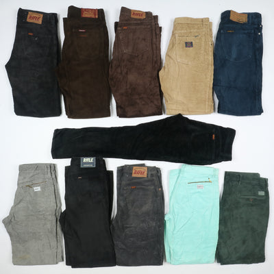 Carrera e Rifle pantaloni vintage in velluto lotto stock da 35 paia corduroy