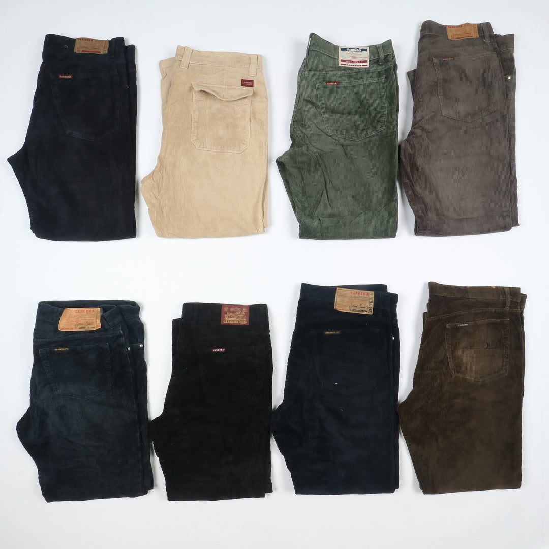 Carrera e Rifle pantaloni vintage in velluto lotto stock da 35 paia corduroy