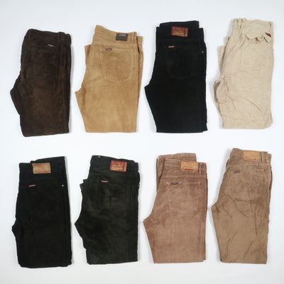 Carrera e Rifle pantaloni vintage in velluto lotto stock da 35 paia corduroy