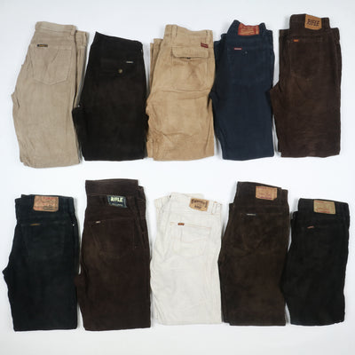 Carrera e Rifle pantaloni vintage in velluto lotto stock da 35 paia corduroy