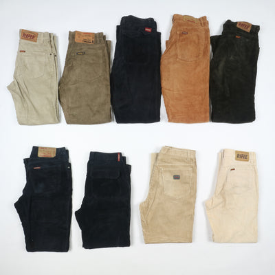 Carrera e Rifle pantaloni vintage in velluto lotto stock da 35 paia corduroy