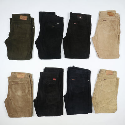 Carrera e Rifle pantaloni vintage in velluto lotto stock da 37 paia corduroy