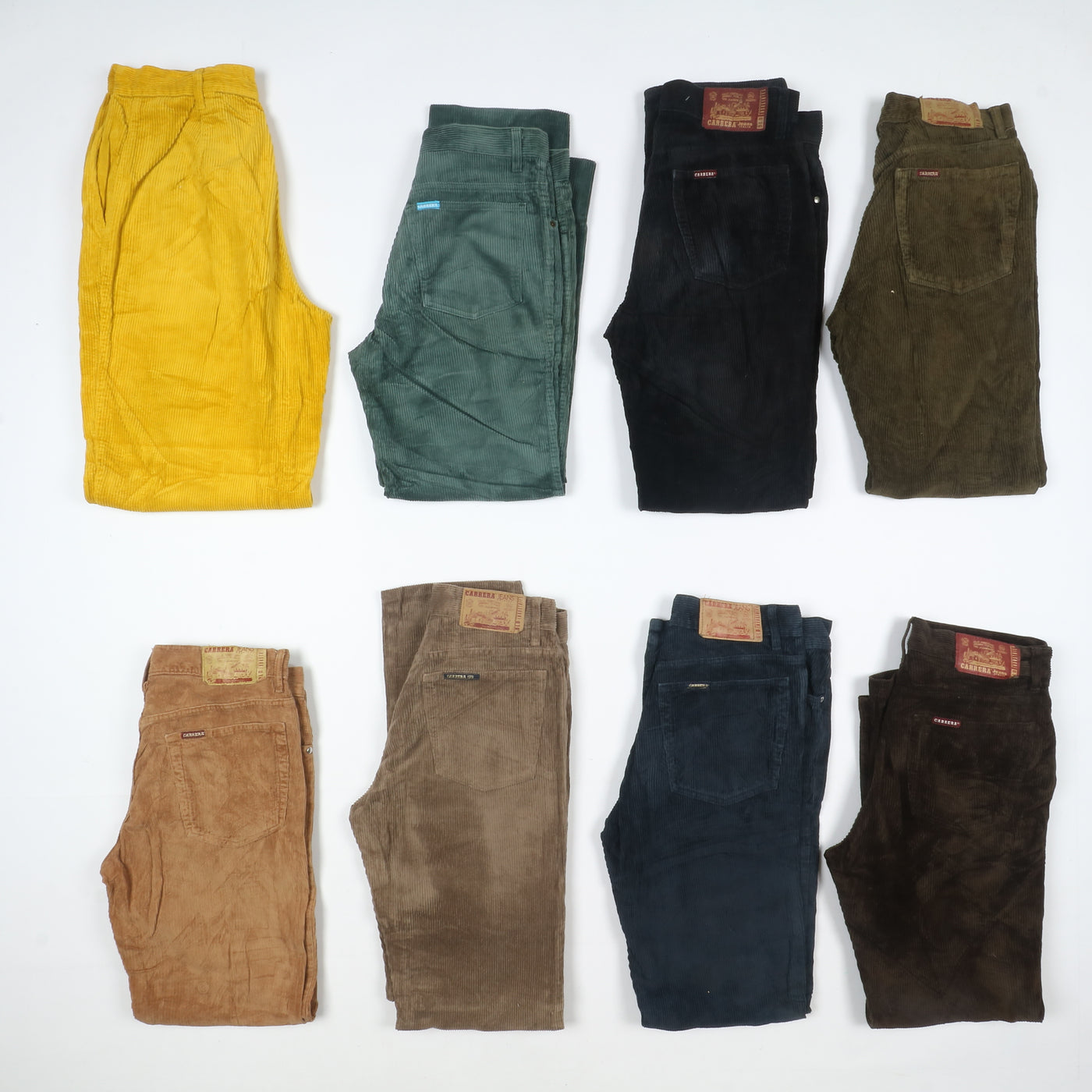 Carrera e Rifle pantaloni vintage in velluto lotto stock da 37 paia corduroy