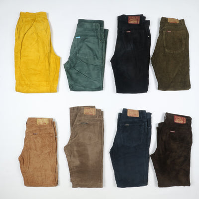 Carrera e Rifle pantaloni vintage in velluto lotto stock da 37 paia corduroy