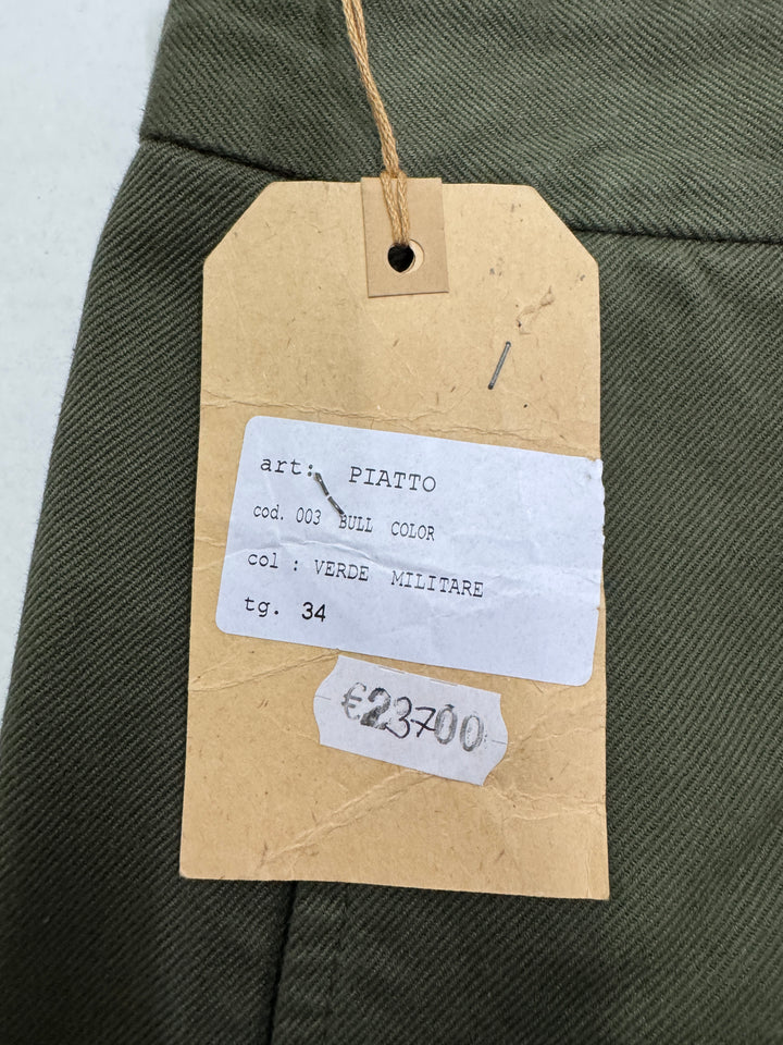 Fortela mod. Piatto cimosa W34 chino pants verde nuovo con cartellino Deadstock
