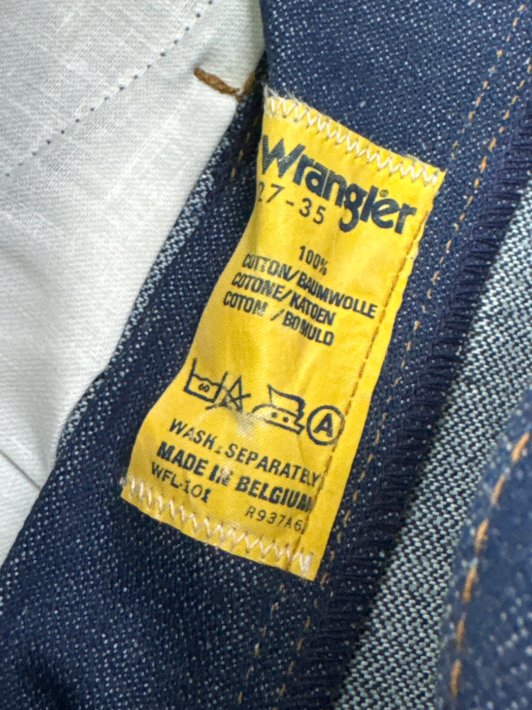 Wrangler western cut Flare W27 L35 made in Belgium anni 70&