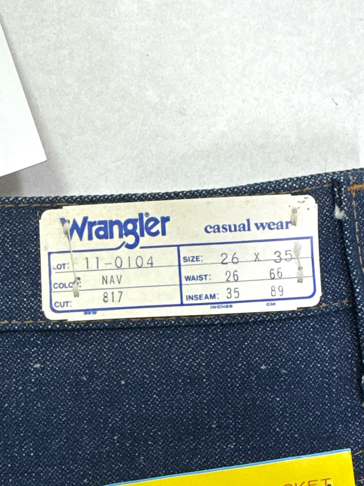 Wrangler western cut rivets W26 L35 made in Belgium anni 70&