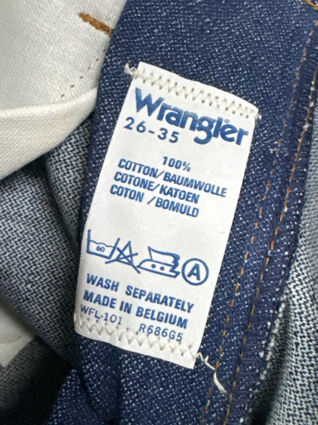 Wrangler western cut Flare W26 L35 made in Belgium anni 70&