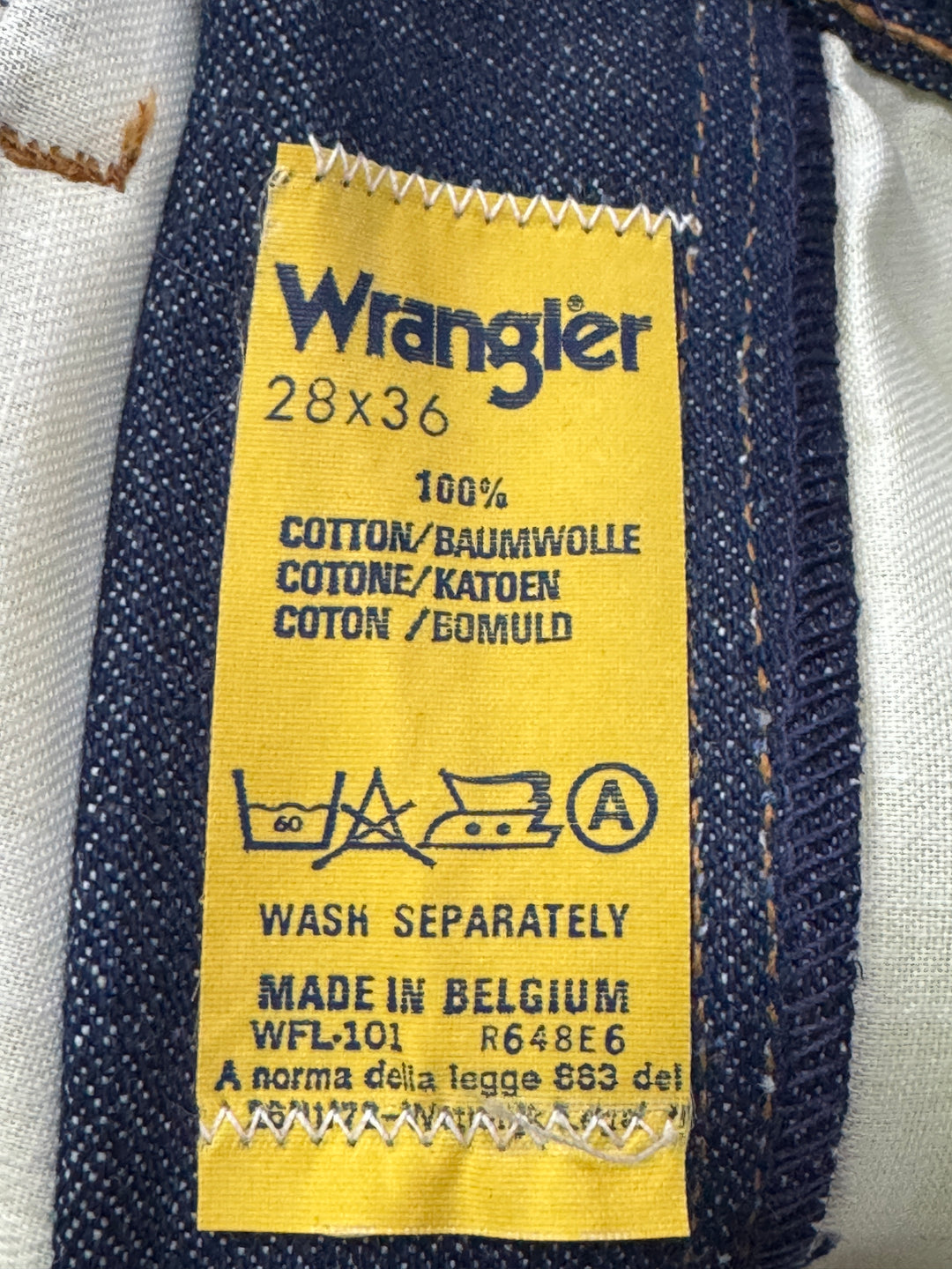 Wrangler western cut rivets W28 L36 made in Belgium anni 70&