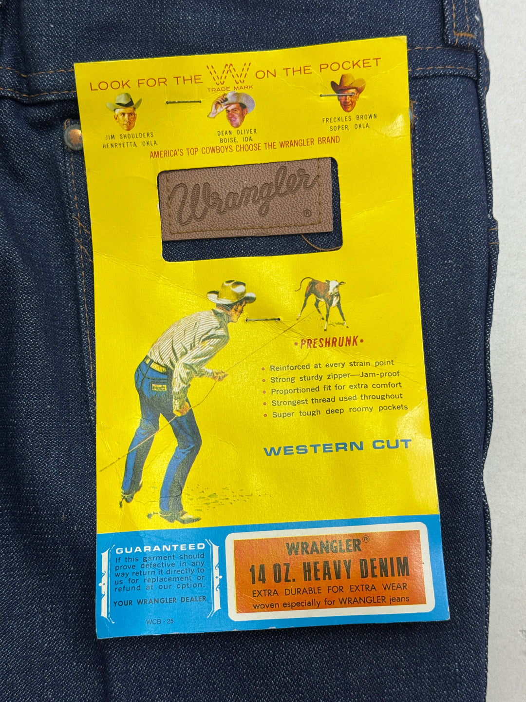 Wrangler western cut rivets W28 L36 made in Belgium anni 70&